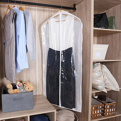 (5 Pack)  Suit and Dress Hanging Bag, Arctic White / Non-Woven