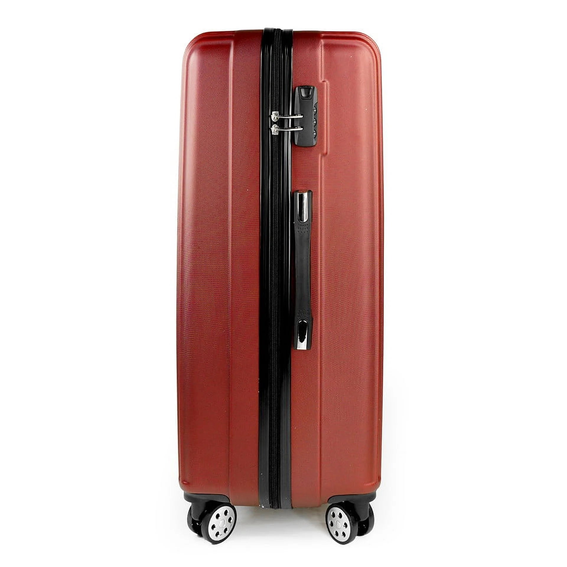 K_Cliffs 3Pc Travel Luggage Set Expandable Hard Sided Travel Suitcases Lightweight ABS Spinner Red, Teen-Adult