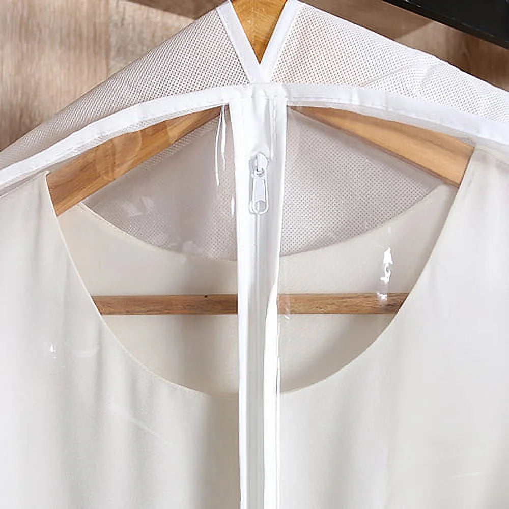 (5 Pack)  Suit and Dress Hanging Bag, Arctic White / Non-Woven