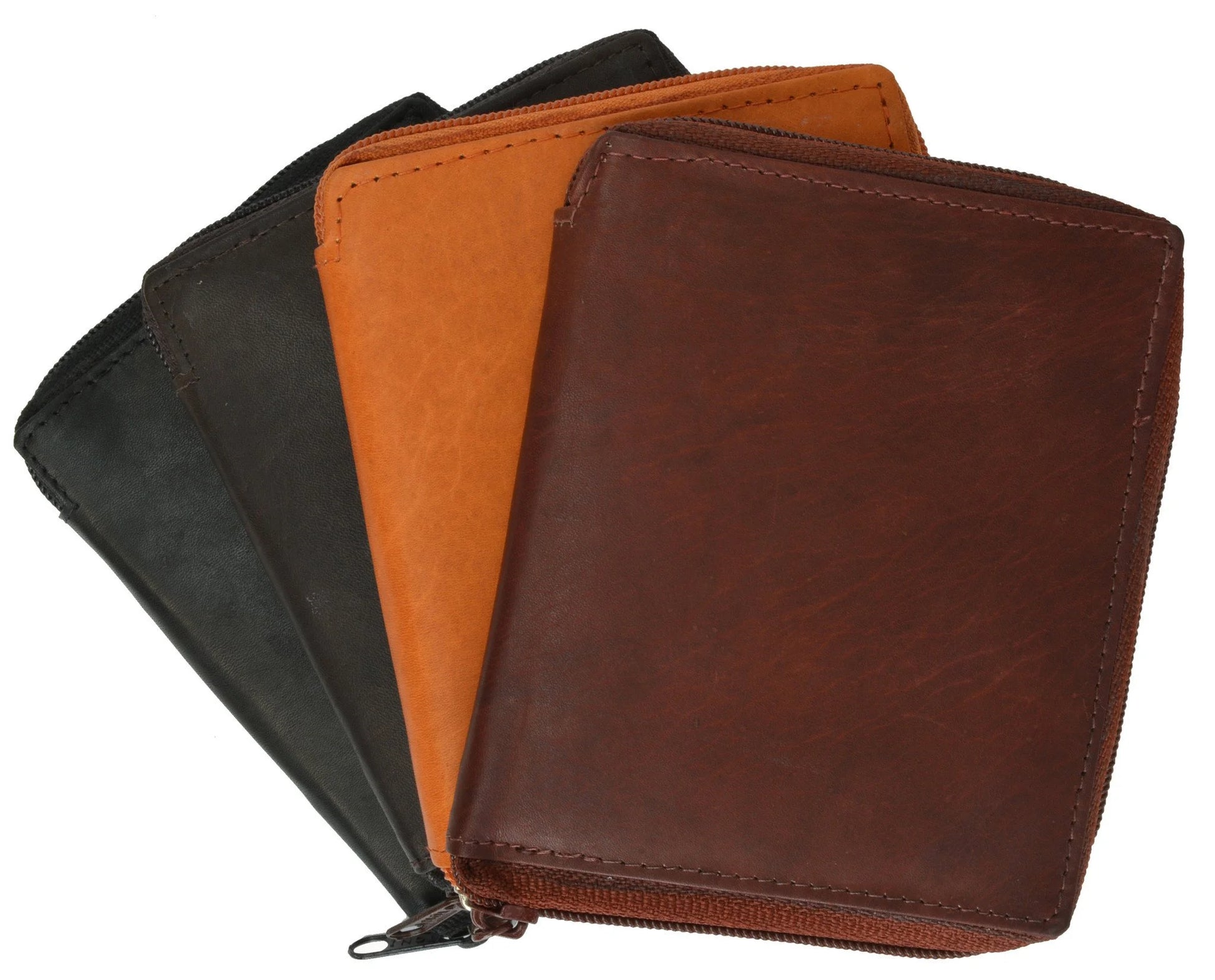 RFID Blocking Mens Leather Zippered Wallet RFID 702 (C)