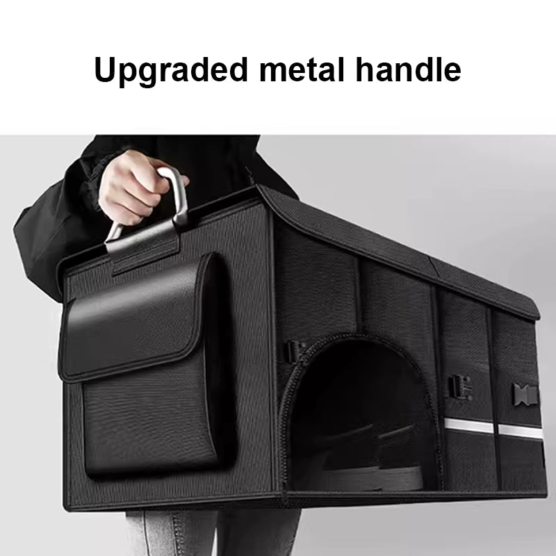 Foldable Trunk Storage Box Waterproof Oxford Cloth 110L Large-Capacity Car Organizer for Camping/Fishing Easy to Carry