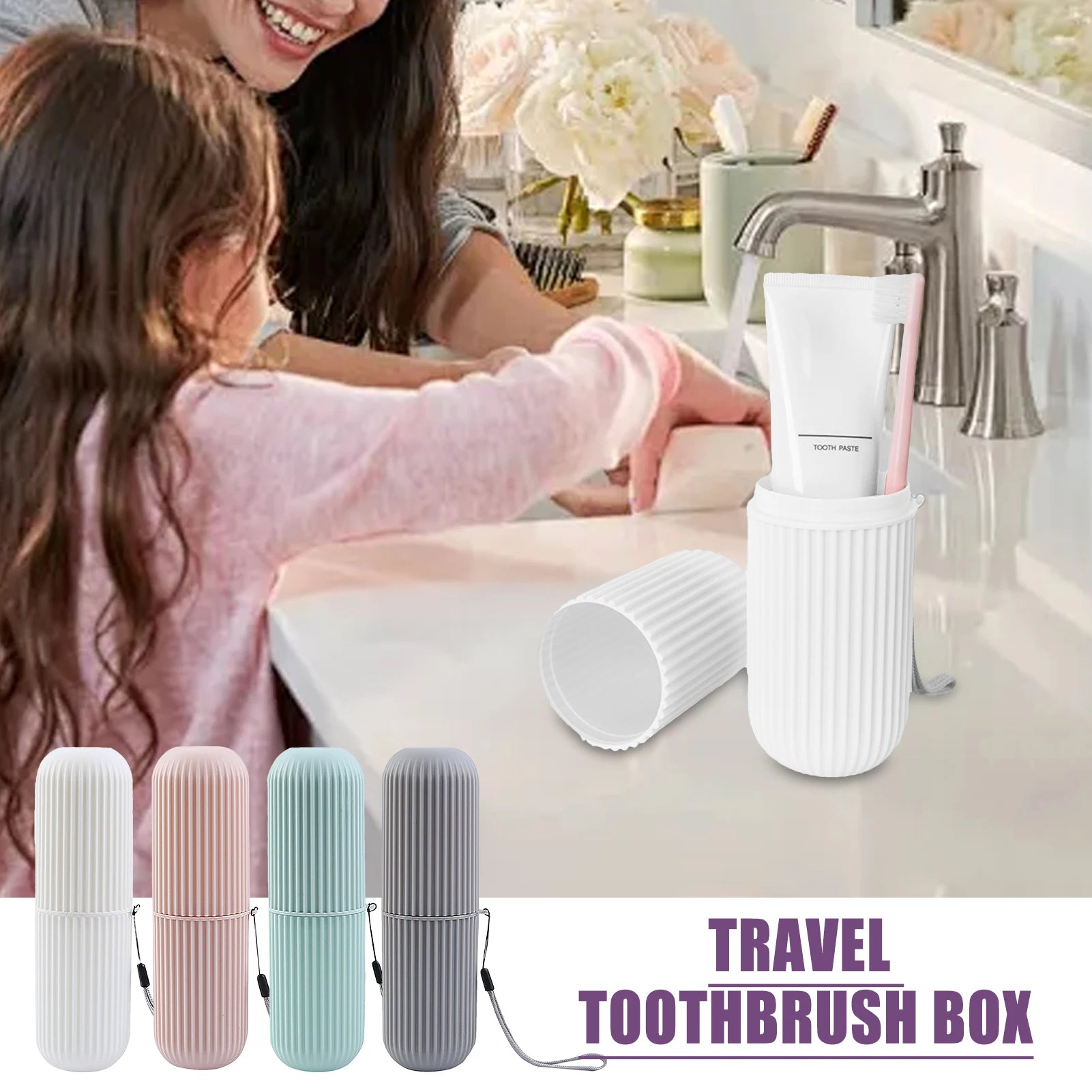Toothbrush Travel Case Toothbrush Travel Containers Travel Toothbrush Cup Holder for Traveling Bathroom Business Camping School