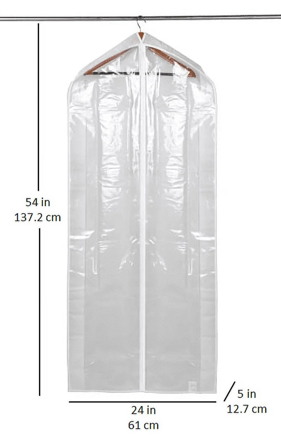 (5 Pack)  Suit and Dress Hanging Bag, Arctic White / Non-Woven