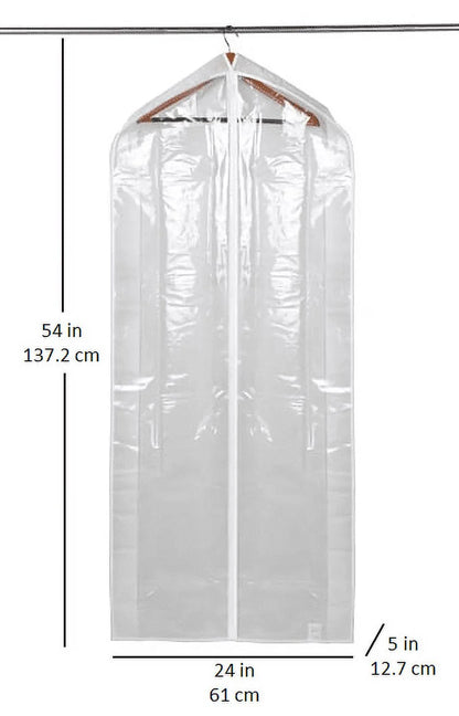 (5 Pack)  Suit and Dress Hanging Bag, Arctic White / Non-Woven