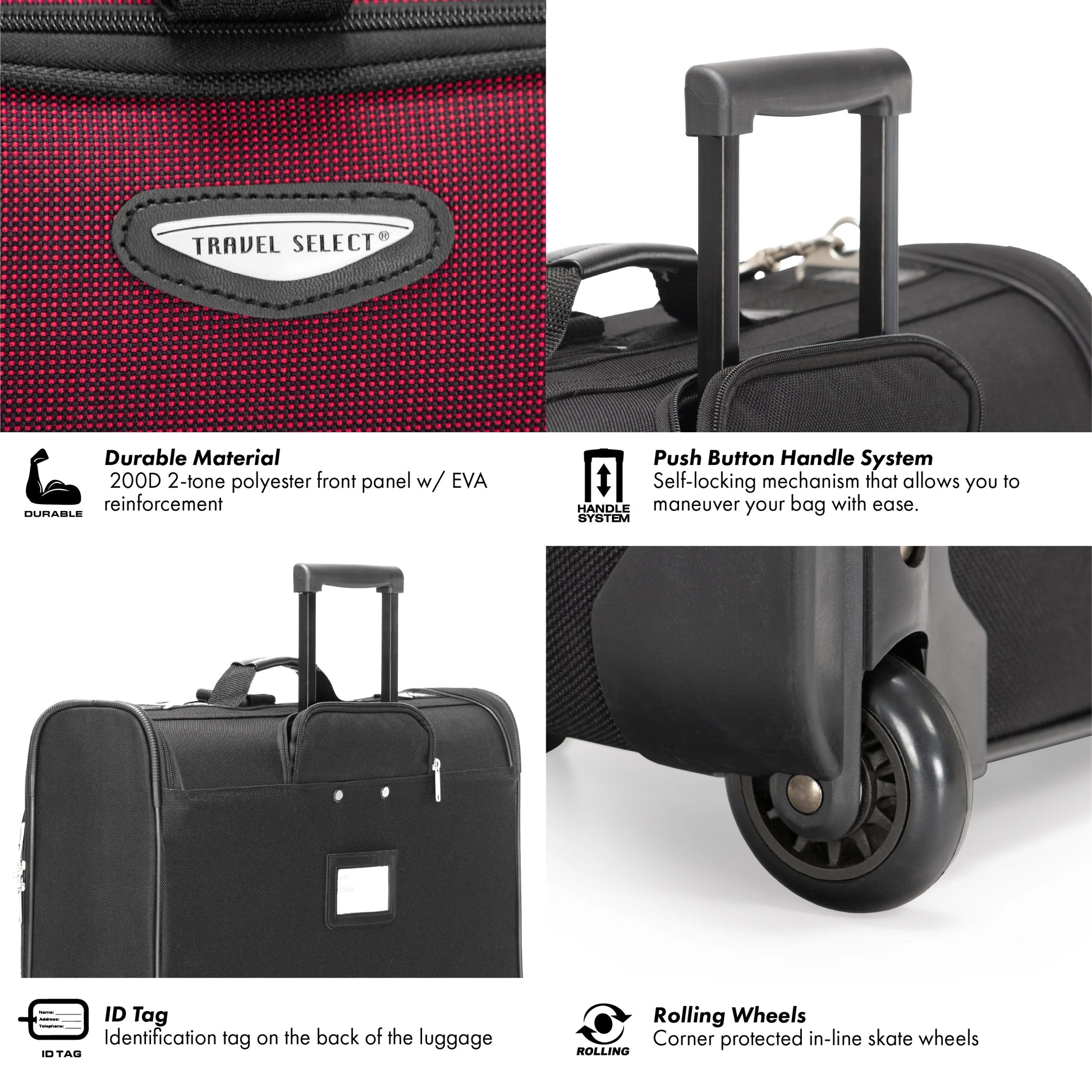 Amsterdam Rolling Garment Bag, Red