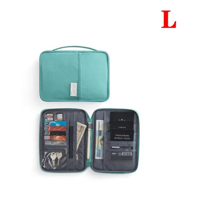 Women Travel Passport Holder Cover Case Organizer Multi-Function Men Waterproof Family Document Organizer Travel Accessories Bag