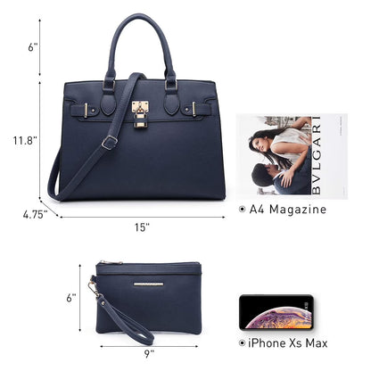 Women Handbags and Purses Ladies Shoulder Bag Top Handle Satchel Tote Work Bag with Wallet