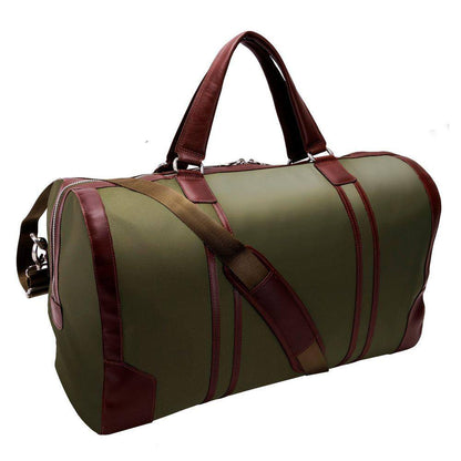 Pasadena, 20 In. Green Nano Tech-Light Nylon with Leather Trim Carry-All Duffel