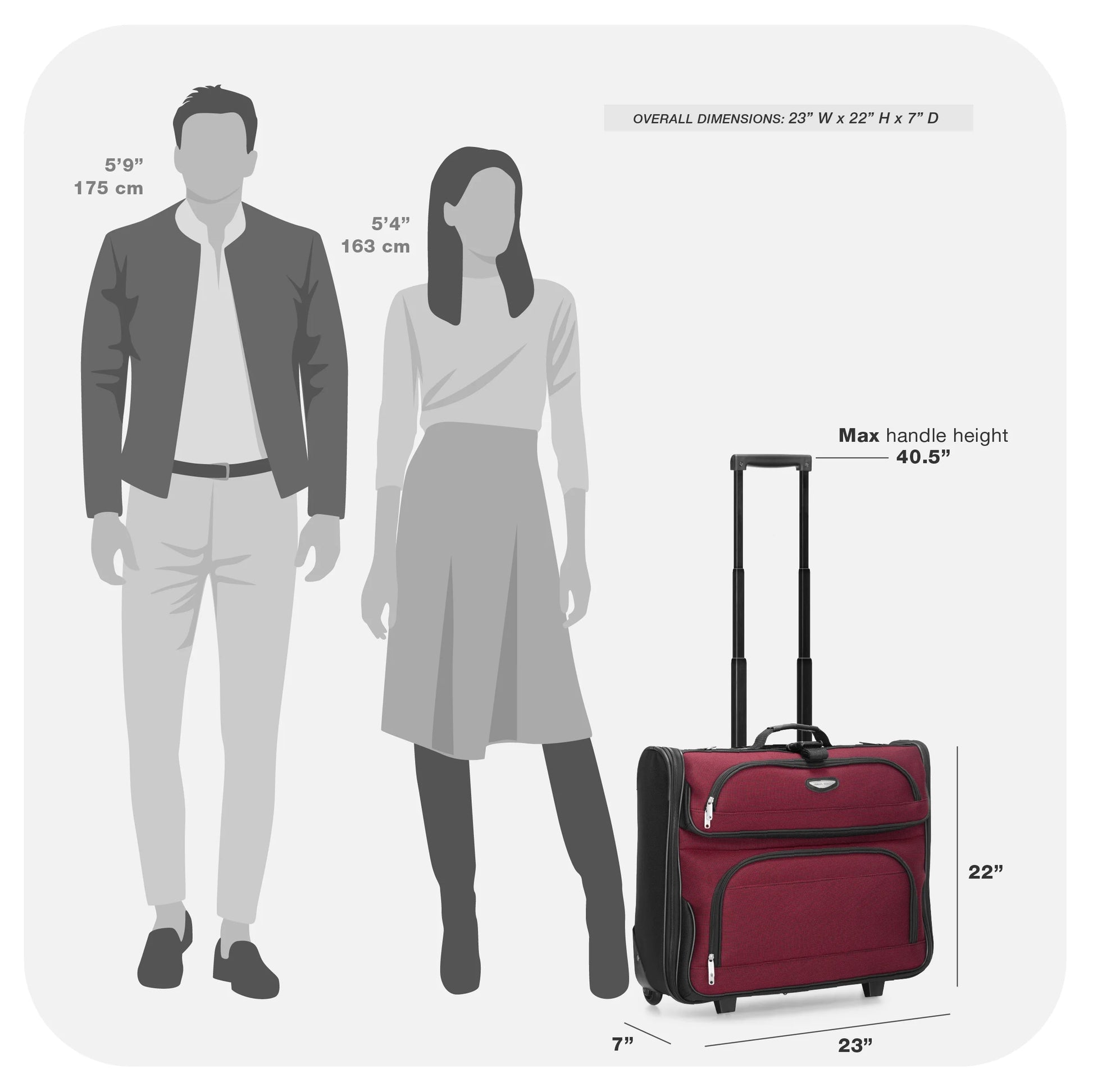 Amsterdam Rolling Garment Bag, Red