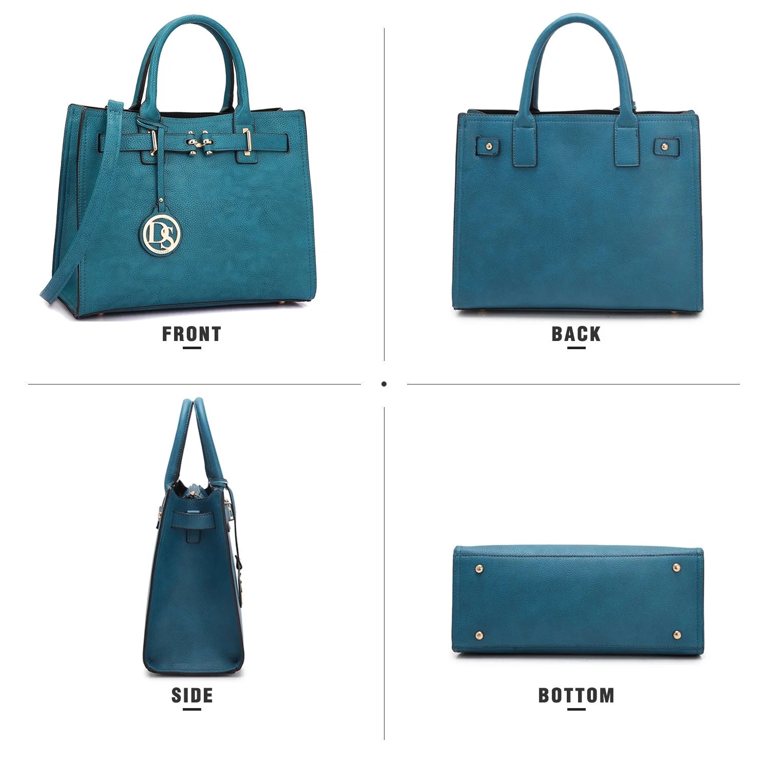 Women Satchel Purses Handbags Belted Top-Handle Work Tote Shoulder Bags with Long Strap