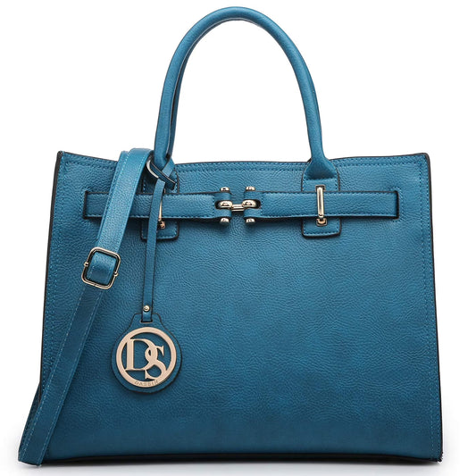 Women Satchel Purses Handbags Belted Top-Handle Work Tote Shoulder Bags with Long Strap