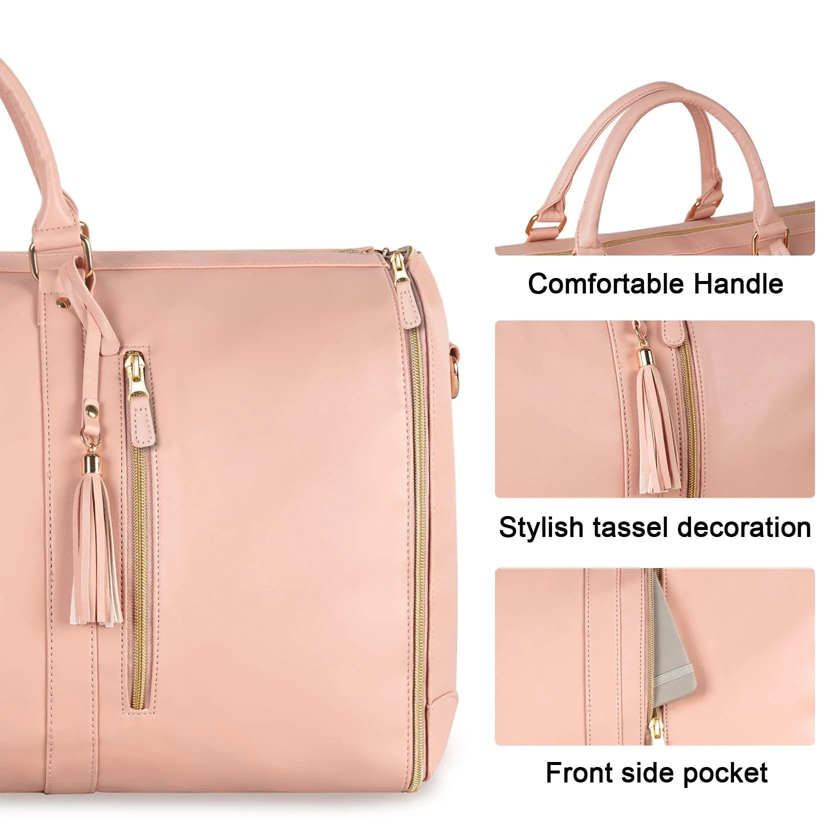 Large Portable Folding Women'S Garment Bag for Travel, Carry on Garment Bag,3 in 1 Hanging Suitcase Suit Weekender Travel Bag