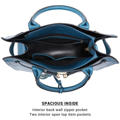 Women Satchel Purses Handbags Belted Top-Handle Work Tote Shoulder Bags with Long Strap