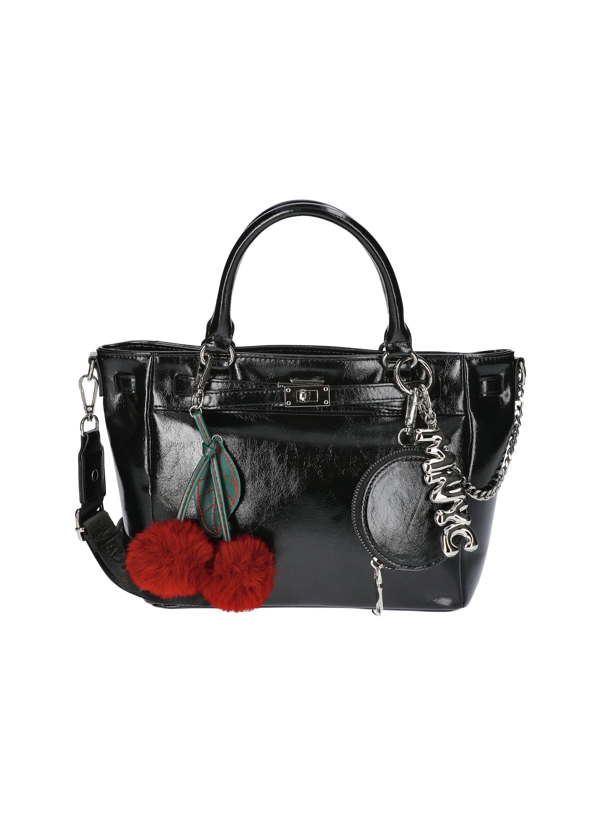 Women'S Top Handle Satchel Handbag, Black