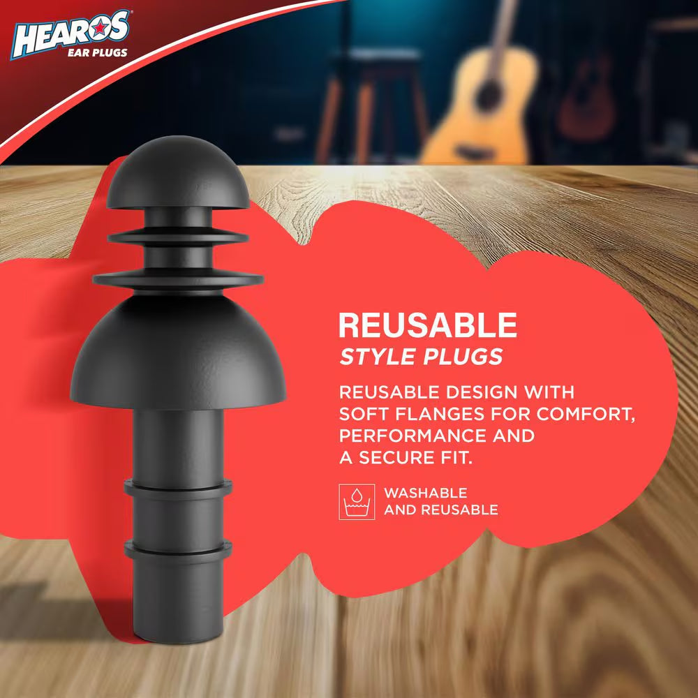 Rock N' Roll Ear Plugs-6 Pack (6 Total Pairs)