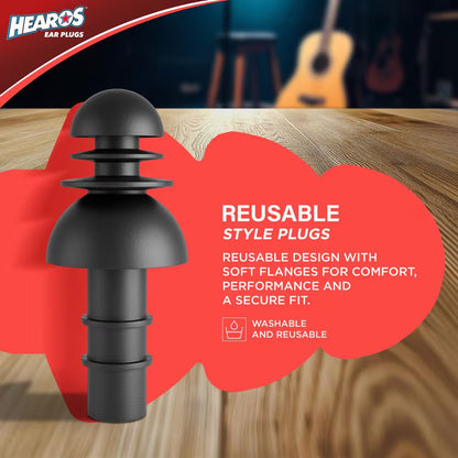 Rock N' Roll Ear Plugs-6 Pack (6 Total Pairs)