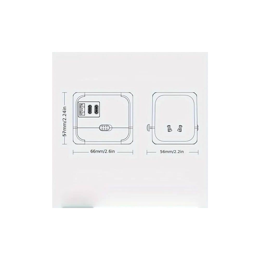 1-Outlet Foldable Universal Travel Plug Adapter with Type C & USB-A, 2500W Power & Multi-Country Compatibility, Black