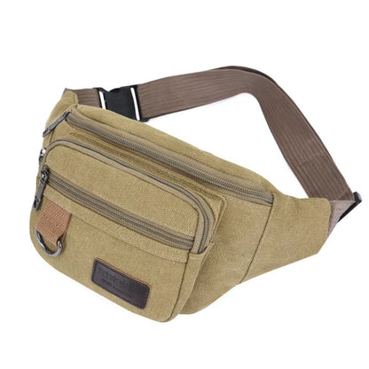 Chest Bag Canvas Waist Bag Women Men'S Belt Bag Fashion Bum Bag Travel Purse Bag for Phone Pouch Pocket Hip Bag Waist Pack Male