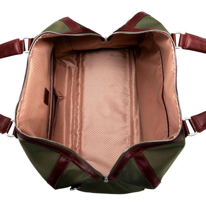 Pasadena, 20 In. Green Nano Tech-Light Nylon with Leather Trim Carry-All Duffel