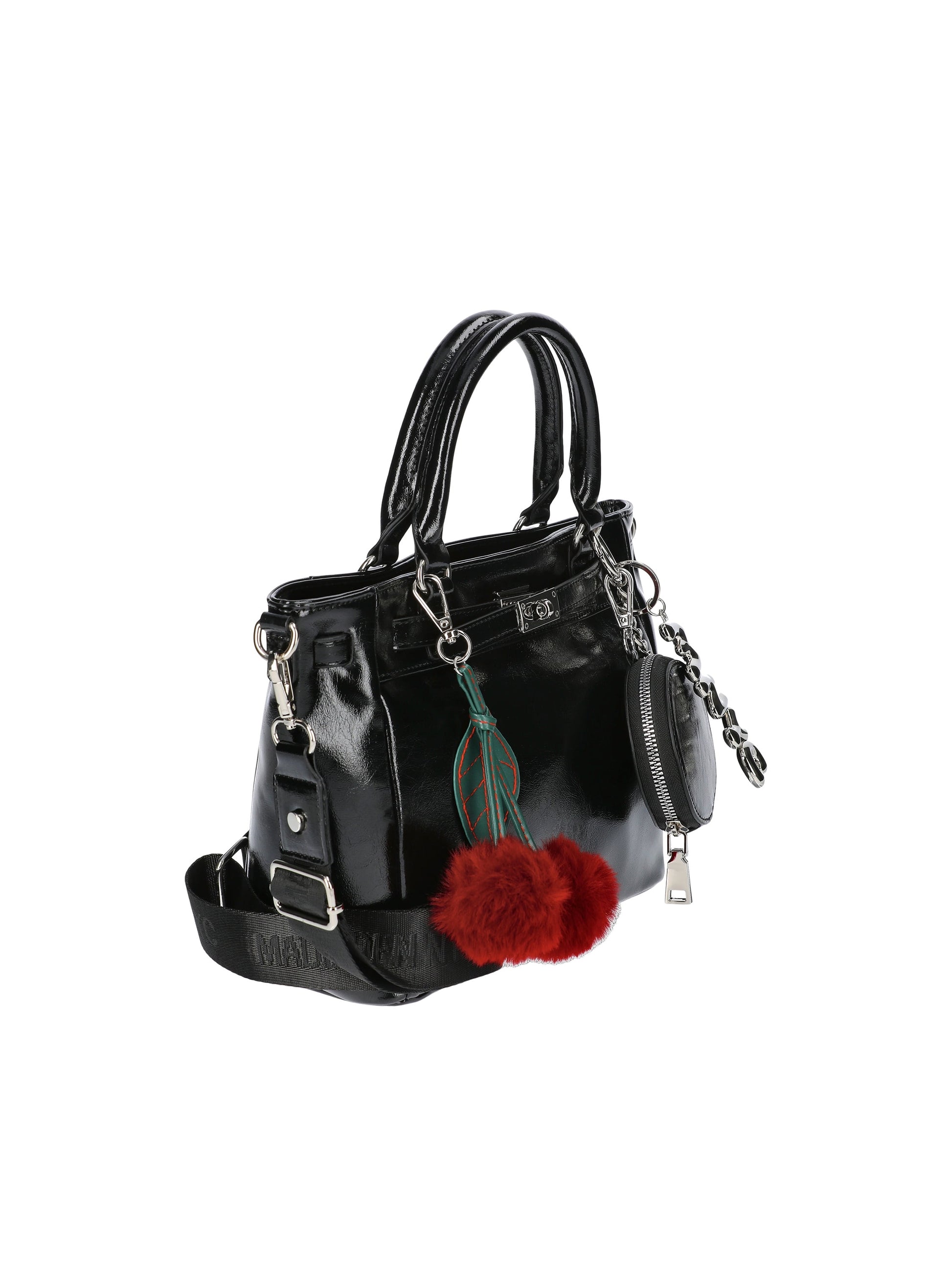 Women'S Top Handle Satchel Handbag, Black