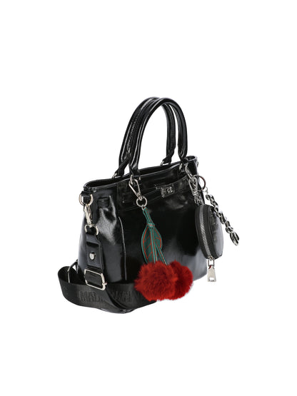 Women'S Top Handle Satchel Handbag, Black
