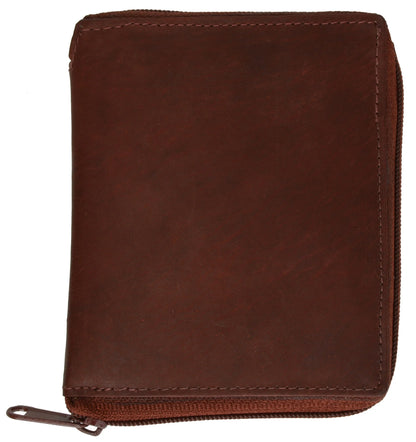 RFID Blocking Mens Leather Zippered Wallet RFID 702 (C)