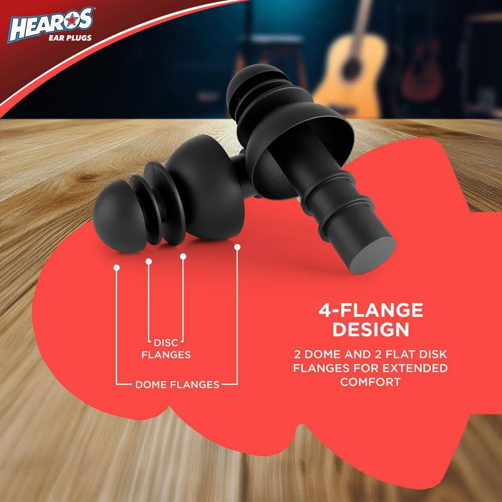 Rock N' Roll Ear Plugs-6 Pack (6 Total Pairs)