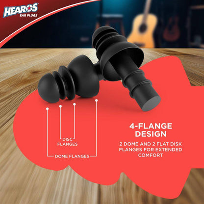 Rock N' Roll Ear Plugs-6 Pack (6 Total Pairs)