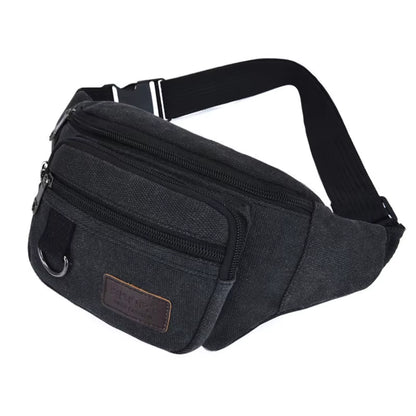 Chest Bag Canvas Waist Bag Women Men'S Belt Bag Fashion Bum Bag Travel Purse Bag for Phone Pouch Pocket Hip Bag Waist Pack Male