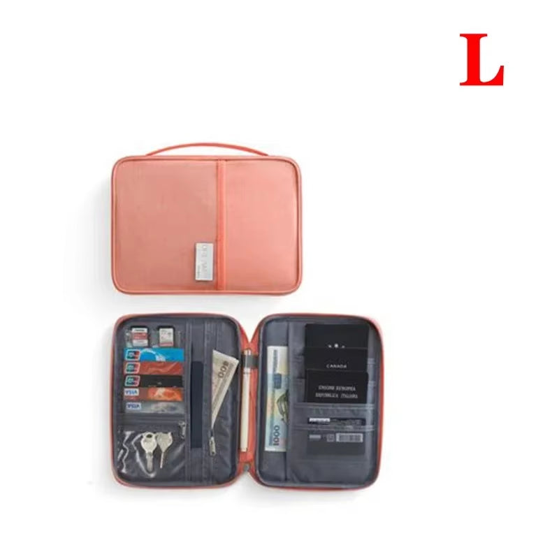 Women Travel Passport Holder Cover Case Organizer Multi-Function Men Waterproof Family Document Organizer Travel Accessories Bag